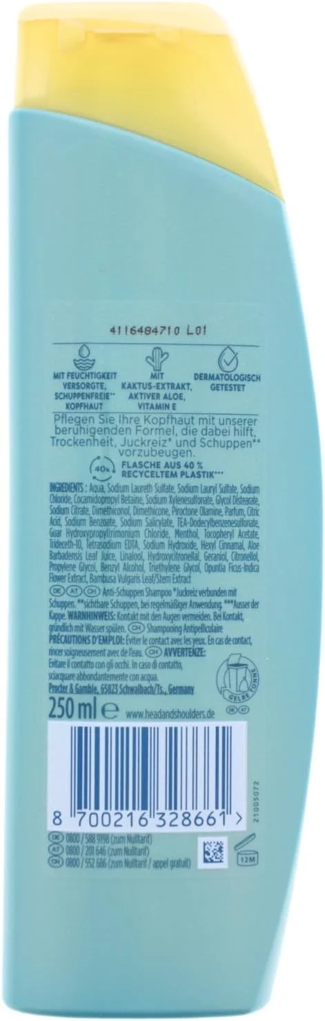 شامپو ضد شوره سر هد اند شولدرز DermaXPro مدل Soothing Care حجم 250 میلی لیتر حاوی عصاره آلوئه ورا و کمپلکس سرامید، کمک به تسکین پوست سر خشک و خارش دار و تقویت سد پوستی