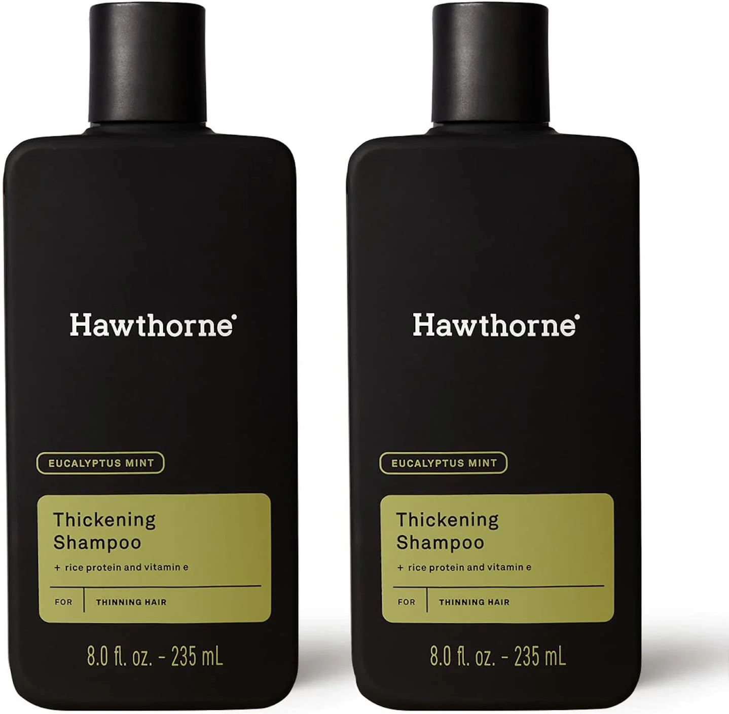 شامپو ضخیم کننده مو هاثورن برای موهای نازک. مبارزه با ریزش مو با پروتئین برنج و فرمول ضخیم کننده ویتامین E. رایحه نعناع اکالیپتوس. شامپو کاملا طبیعی مردانه بدون سولفات. 236 میلی لیتر. بسته 2 عددی.