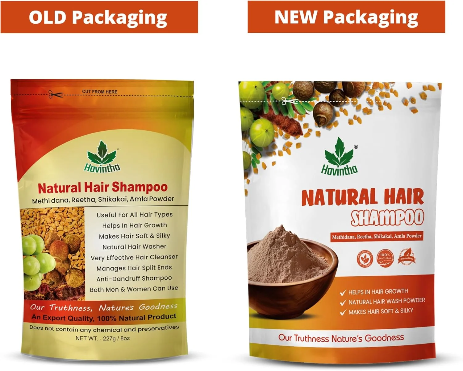 شامپو پیشرفته موی طبیعی هاوینتا با آملا، ریتا، شیکاکای و متی دانا (227 گرم) - بسته 3 عددی