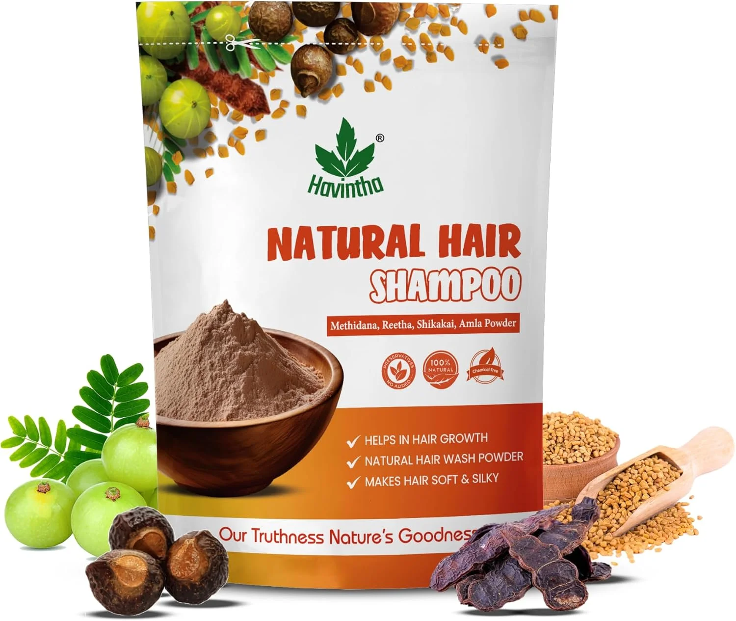 شامپو موی هاوینتا با آملا، ریتا، شیکاکای و دانه شنبلیله - 227 گرم