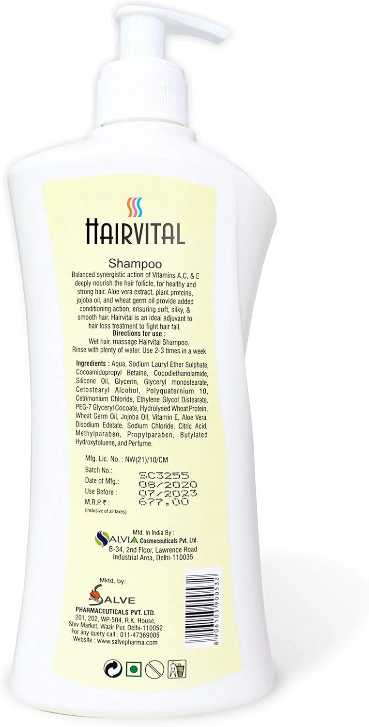 شامپو هیرویتال با نرم کننده و خواص آلوئه ورا طبیعی، روغن جوجوبا و ویتامین E، موهای خشک، کدر و وز را عمیقا تغذیه می کند، باعث افزایش رشد مو و کاهش آسیب مو برای داشتن موهای براق - 500 میلی لیتر