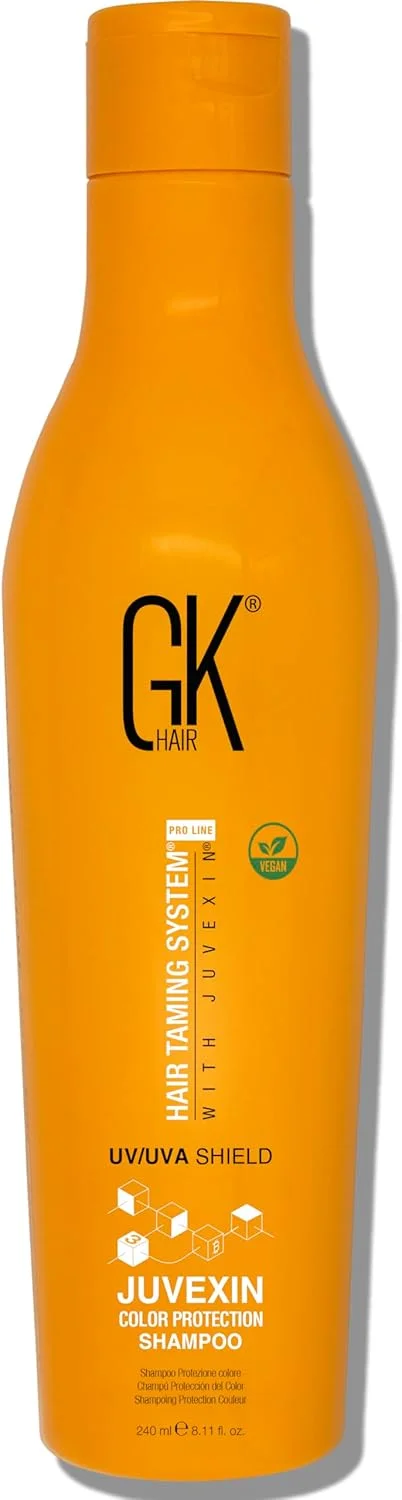 شامپو محافظ رنگ مو جی کی هیر گلوبال کراتین (240 میلی لیتر) - پاک کننده عمیق، مرطوب کننده و محافظت از حرارت برای موهای رنگ شده، خشک، آسیب دیده، مجعد و وز - بدون سولفات