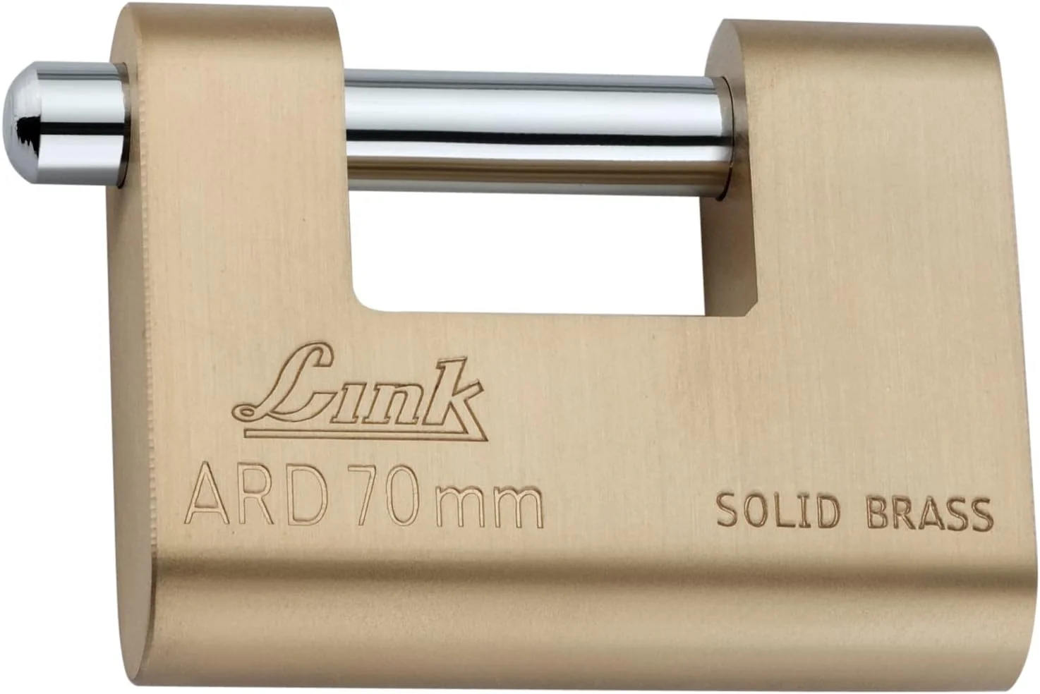 قفل کتابی 70 میلی متری زرهی با حلقه سخت شده | بدنه برنجی جامد با 3 کلید برنجی