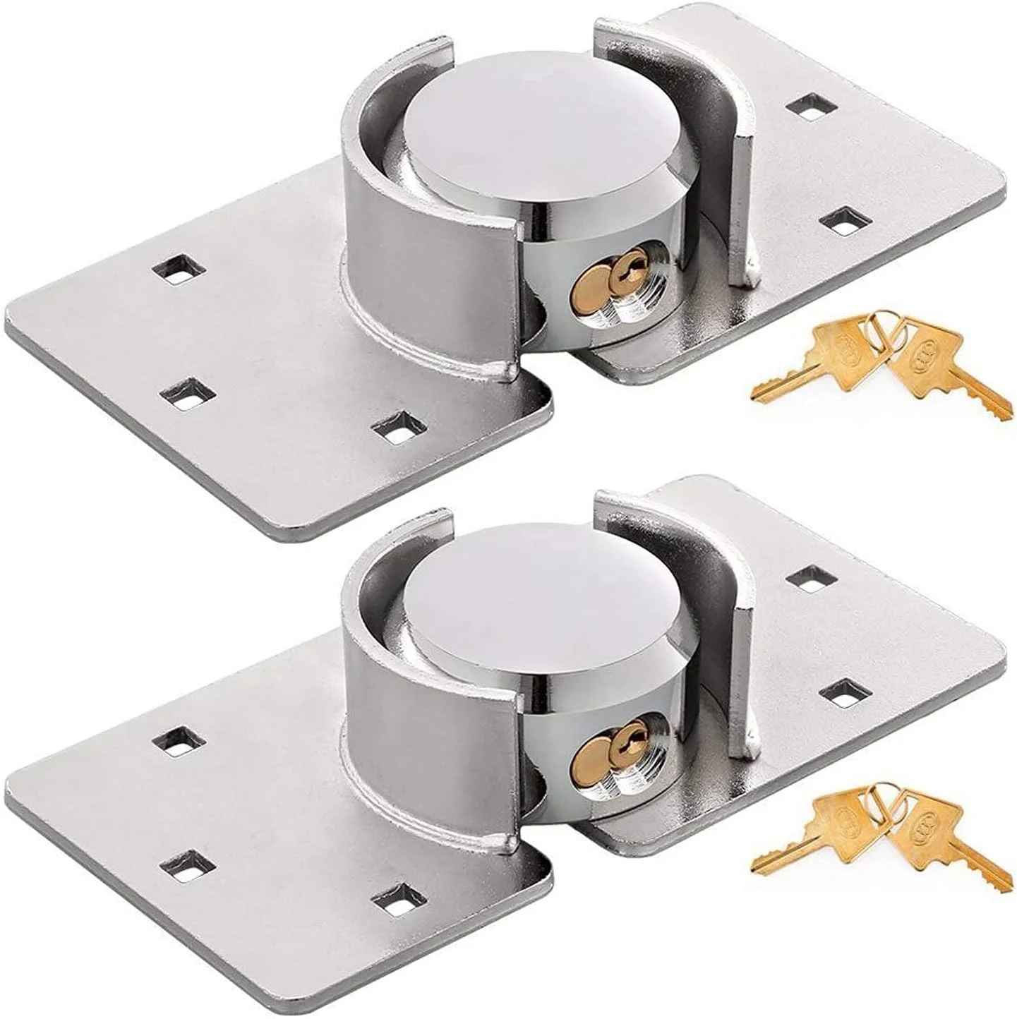 قفل ایمنی ون OSEA بسته 2 عددی، قفل سنگین و فولادی جامد با بست 73 میلی‌متری، قفل درب گاراژ و انبار با 4 کلید (بسته 2 عددی)