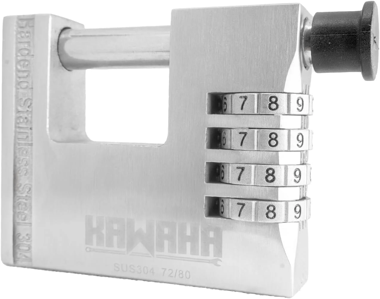 قفل آویز فولادی ضد زنگ سنگین KAWAHA مدل 72/80 با شکل D مناسب درب گاراژ، کانتینر، سوله و انبار