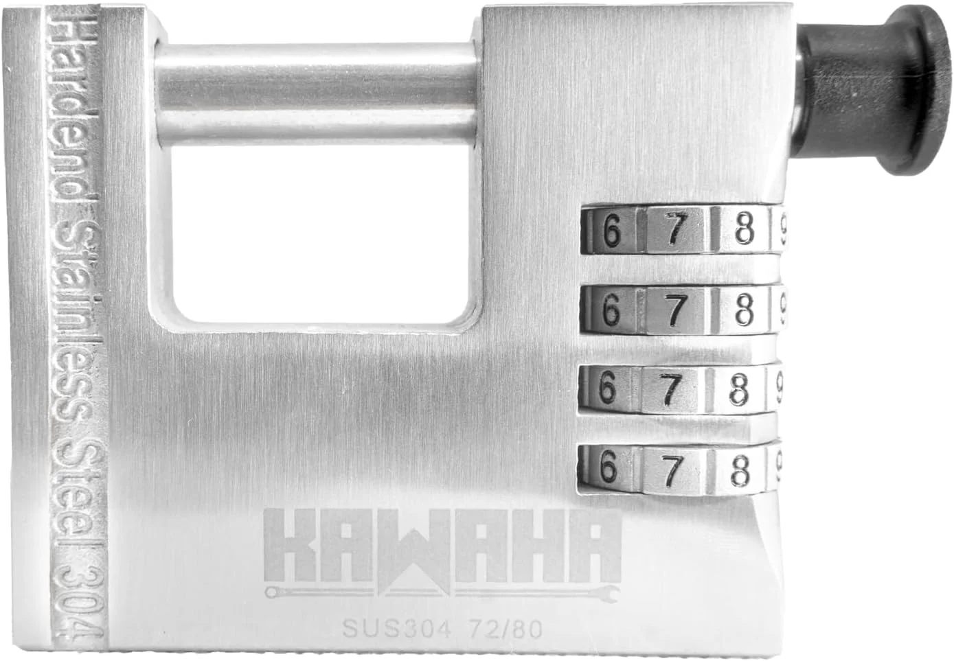 قفل آویز فولادی ضد زنگ سنگین KAWAHA مدل 72/80 با شکل D مناسب درب گاراژ، کانتینر، سوله و انبار