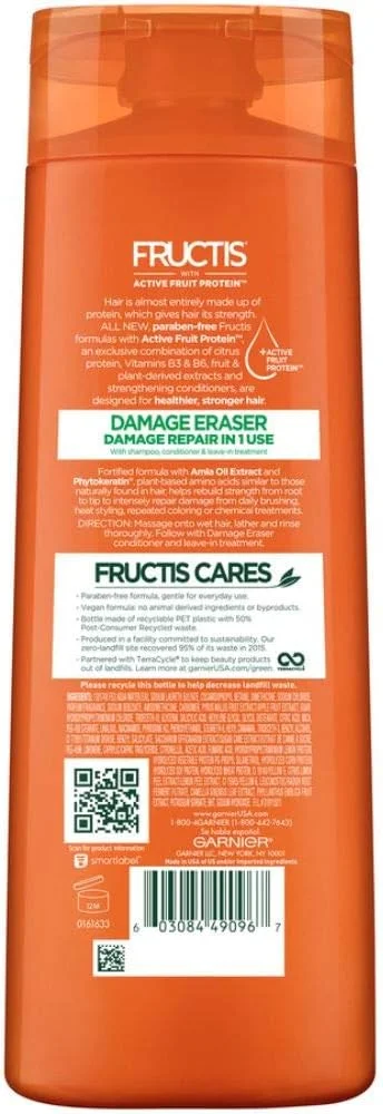 شامپو ترمیم کننده موهای آسیب دیده گارنیر Fructis، مناسب موهای تحت فشار و آسیب دیده، 370 میلی لیتر شامپو ترمیم کننده موهای آسیب دیده گارنیر Fructis، مناسب موهای تحت فشار و آسیب دیده، 370 میلی لیتر