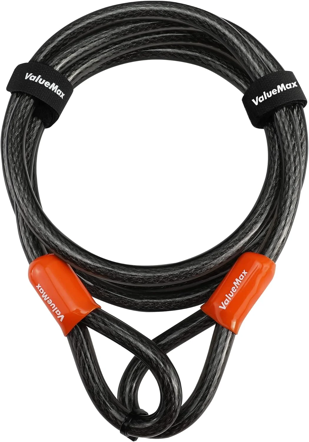 کابل قفل دوچرخه ValueMax، طول 213 سانتی متر در قطر 12 میلی متر، قفل ایمنی دوچرخه با روکش PVC، سگک بافته شده دوبل، مناسب برای قفل آویز، قفل دیسکی و قفل U شکل