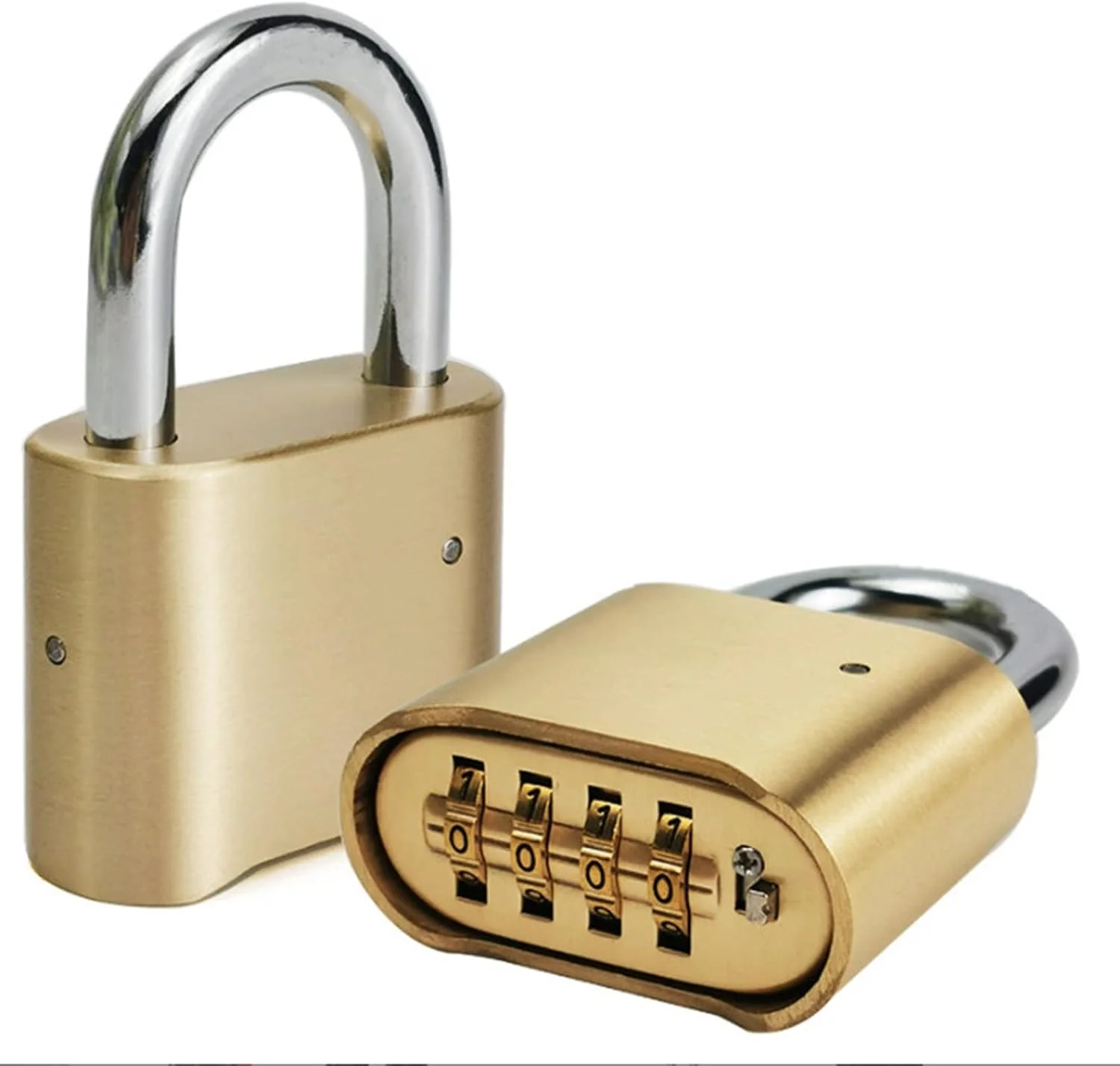 قفل ترکیبی 4 رقمی XINL، قفل شماره ارتقا یافته برای دروازه، قفل ضد آب داخلی و خارجی برای دروازه، حصار، کمد باشگاه، کمد ورزشی، قفل بیرونی با حلقه 1.1 اینچی، بدون کلید، تنظیم آسان رمز عبور شخصی