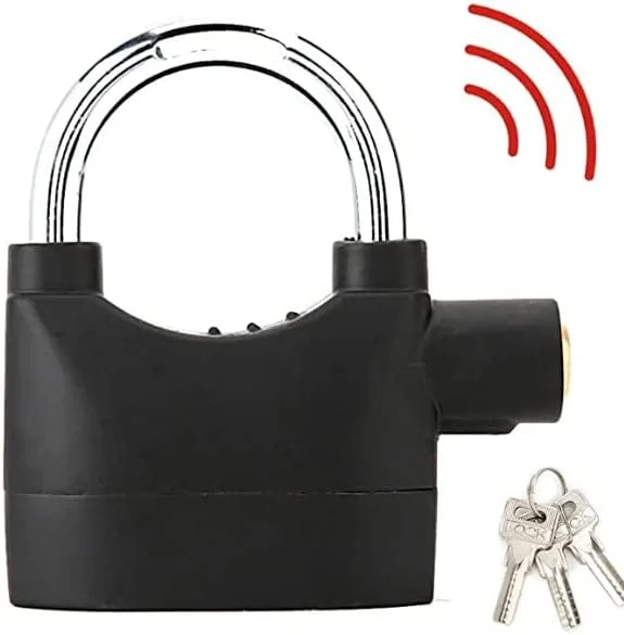 قفل آلارم دار ضد سرقت جهانی، قفل آلارم دار ضد آب 110db، قفل کلید دار آلیاژ روی (آلیاژ روی مشکی)، بسته 2 عددی قفل آلارم دار ضد سرقت جهانی، قفل آلارم دار ضد آب 110db، قفل کلید دار آلیاژ روی (آلیاژ روی مشکی)، بسته 2 عددی