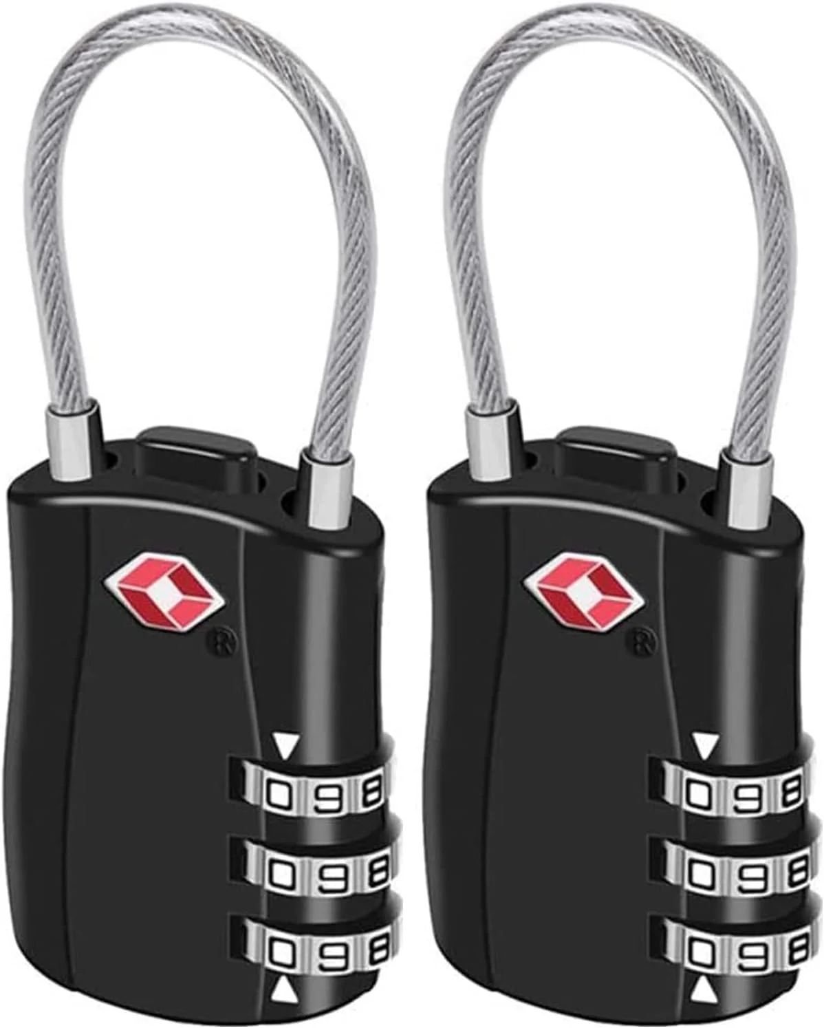 قفل ترکیبی چمدان TSA تی ترزلی، (2 عددی) قفل ترکیبی با بدنه آلیاژی قفل TSA برای کیف مسافرتی، چمدان، کمدهای قفل دار، باشگاه، قفل دوچرخه یا موارد دیگر