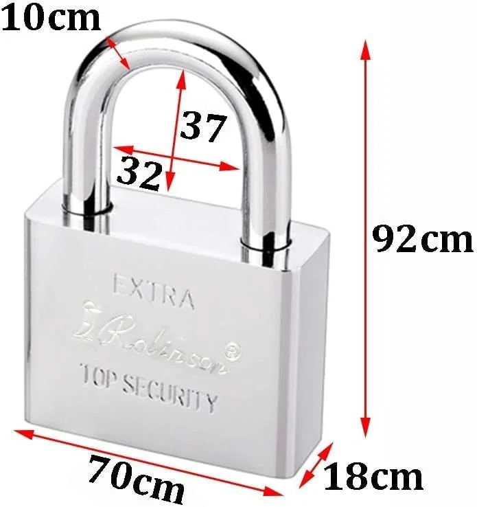 قفل آویز استیل ورسا مارتز | قفل ضد زنگ و مقاوم در برابر آب و هوا سری 304 دریایی با 2 کلید | بدنه پهن 70 میلی متری