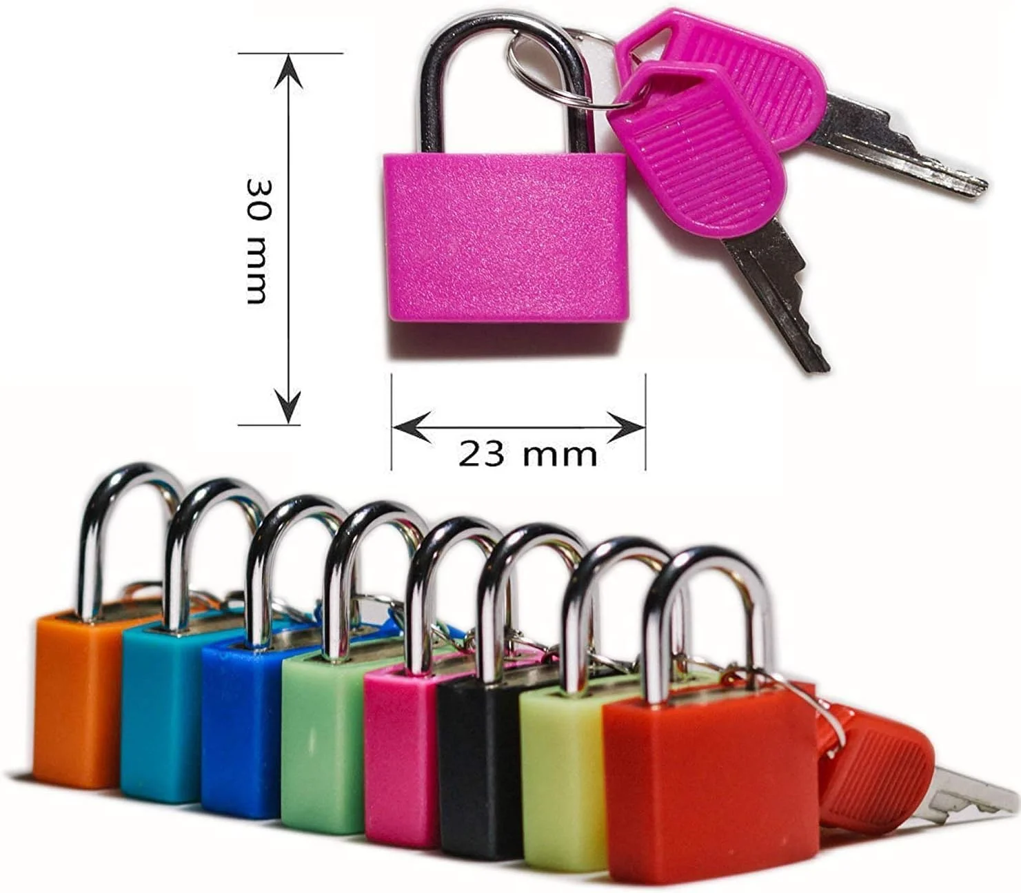 قفل آویز VersaMarts - بسته 12 عددی قفل های رنگارنگ برای کمد، کوله پشتی، چمدان، جعبه ابزار و موارد دیگر
