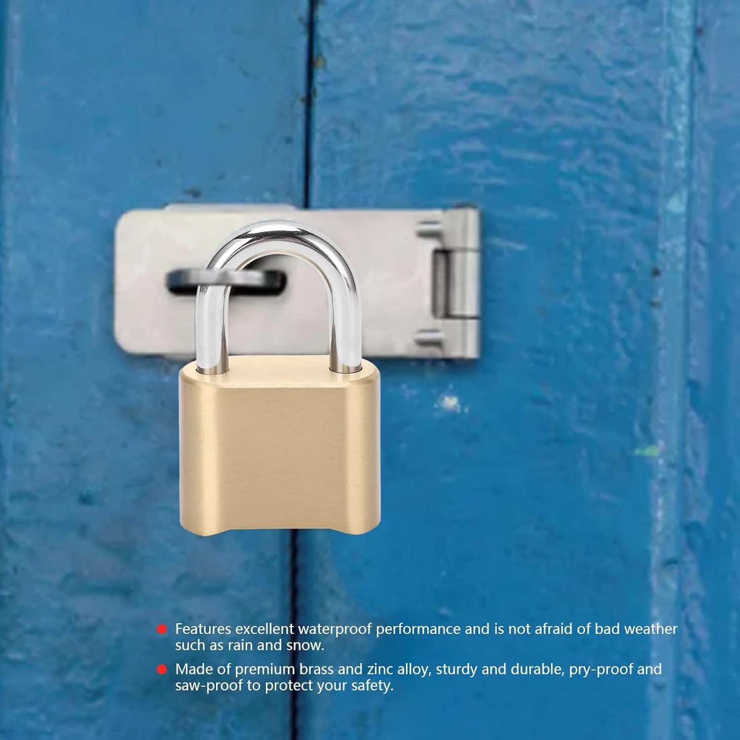 قفل ترکیبی 4 رقمی XINL، قفل شماره ارتقا یافته برای دروازه، قفل ضد آب داخلی و خارجی برای دروازه، حصار، کمد باشگاه، کمد ورزشی، قفل بیرونی با حلقه 1.1 اینچی، بدون کلید، تنظیم آسان رمز عبور شخصی