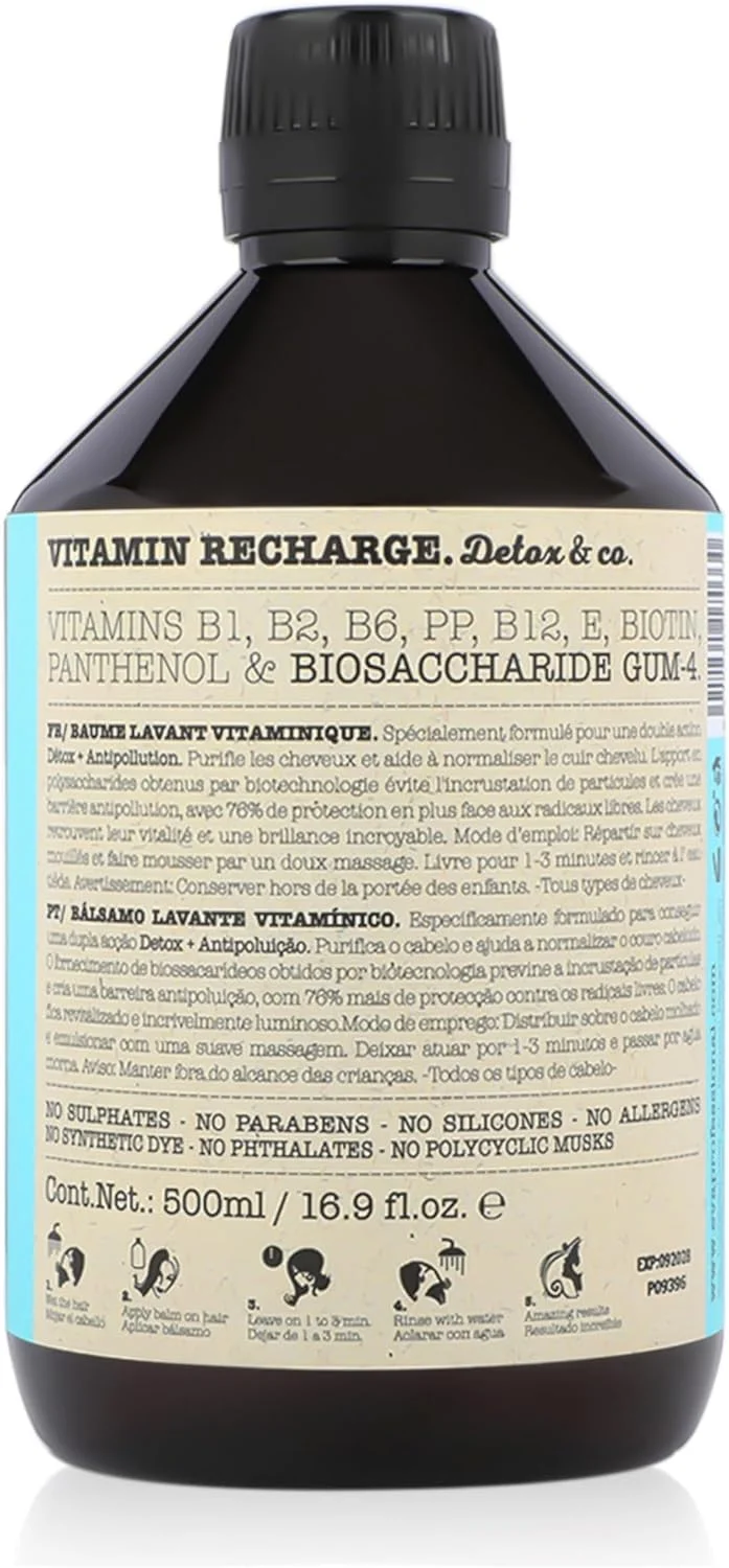 شامپو بالم پاک کننده موهای خشک اوا پروفشنال ویتامین ریچارج دتوکس اند کو.، 500 میلی لیتر