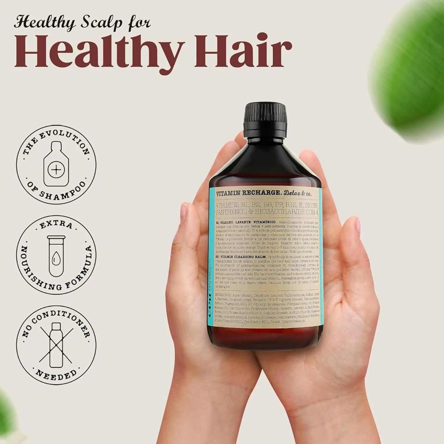 شامپو بالم پاک کننده موهای خشک اوا پروفشنال ویتامین ریچارج دتوکس اند کو.، 500 میلی لیتر شامپو بالم پاک کننده موهای خشک اوا پروفشنال ویتامین ریچارج دتوکس اند کو.، 500 میلی لیتر