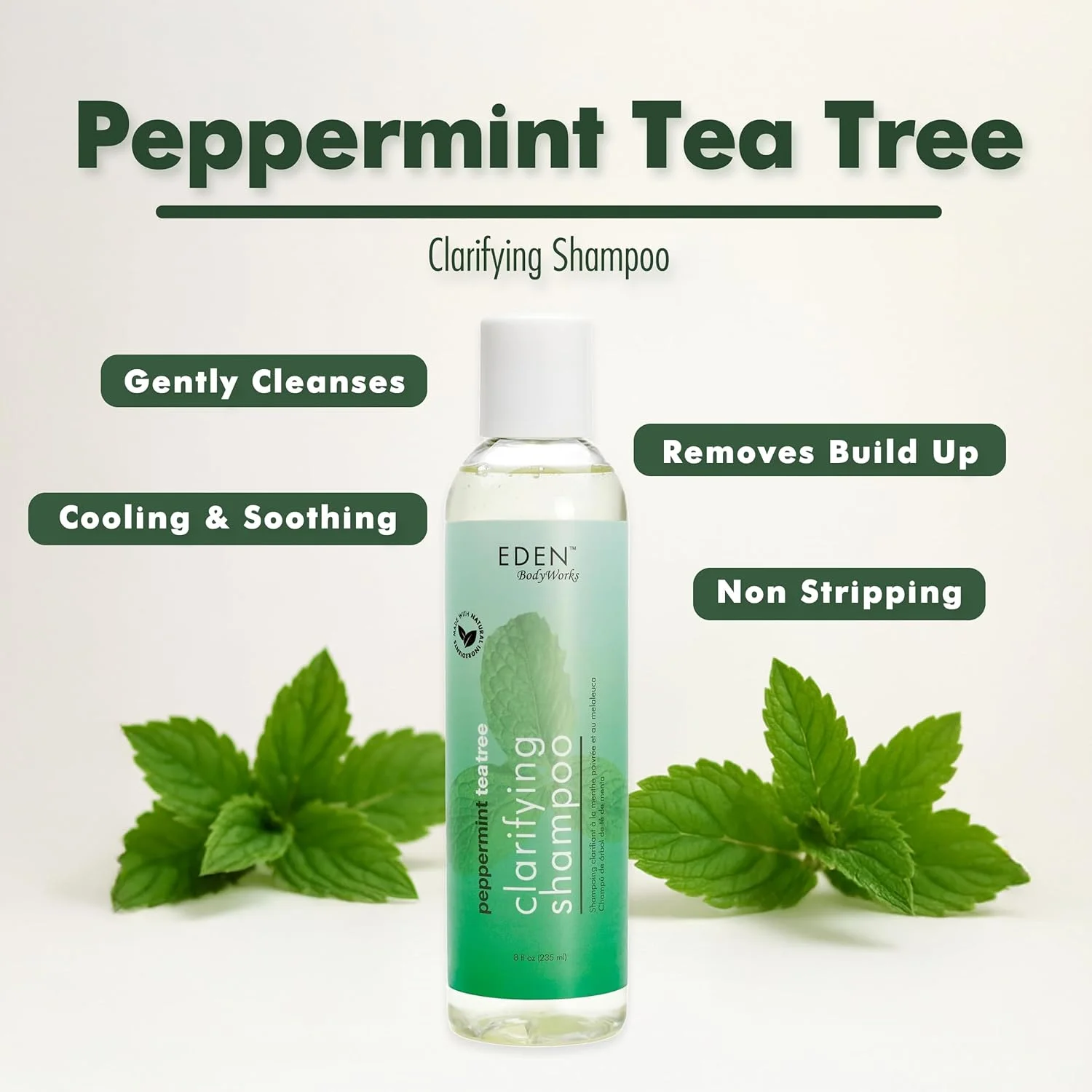 شامپو شفاف کننده درخت چای نعناع فلفلی EDEN BodyWorks برای موهای چرب، موهای خشک، موهای مجعد - شامپو پاک کننده پوست سر برای رفع تجمع و شوره سر - فاقد پارابن و سولفات - 236 میلی لیتر شامپو شفاف کننده درخت چای نعناع فلفلی EDEN BodyWorks برای موهای چرب، موهای خشک، موهای مجعد - شامپو پاک کننده پوست سر برای رفع تجمع و شوره سر - فاقد پارابن و سولفات - 236 میلی لیتر