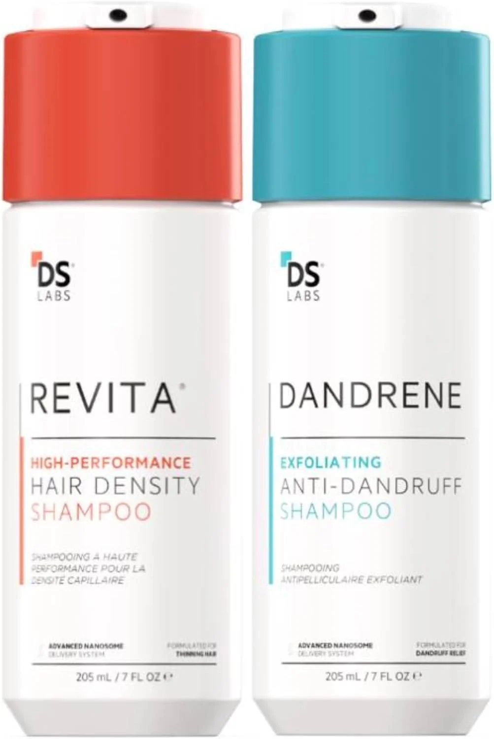 شامپو محرک رشد مو رویتای دی اس لابراتوریز حاوی کافئین و بیوتین، فاقد سولفات، فرمول مسدود کننده DHT و شامپو ضد شوره سر خشک دندرن لایه بردار