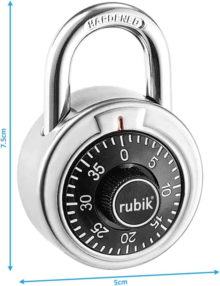 قفل رمزی 3 شماره ای Rubik، قفل امنیتی فولاد آلیاژی برای درب، کابینت، جعبه ابزار (1 عدد)