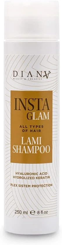 دیانا بیوتی کریتیو - شامپو لامی مراقبت خانگی اینستاگلم، شامپو مو، ملایم برای مو و پوست سر، اثر براق کننده، فاقد پارابن، ترکیب منحصر به فرد مواد فعال، 250 میلی لیتر