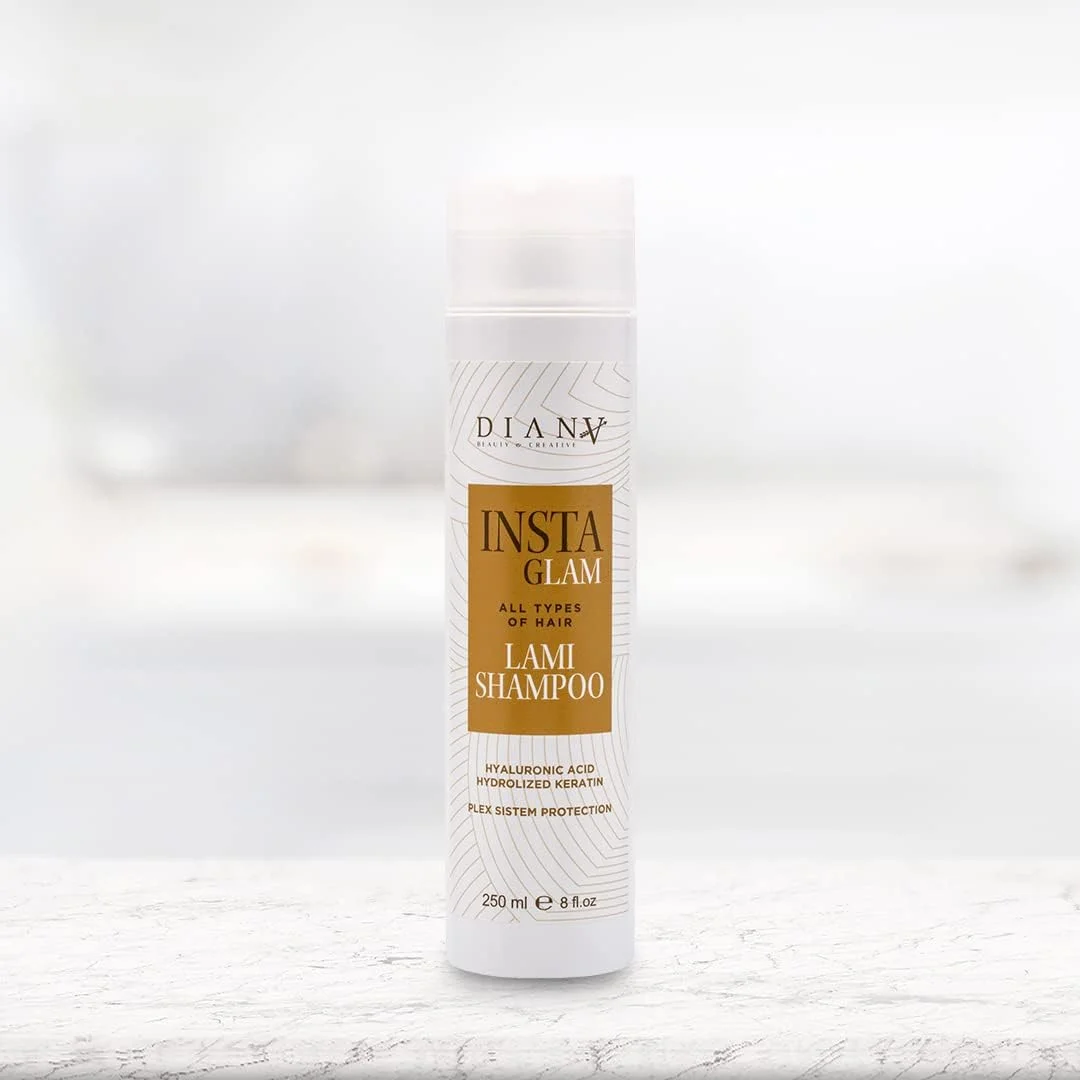 دیانا بیوتی کریتیو - شامپو لامی مراقبت خانگی اینستاگلم، شامپو مو، ملایم برای مو و پوست سر، اثر براق کننده، فاقد پارابن، ترکیب منحصر به فرد مواد فعال، 250 میلی لیتر