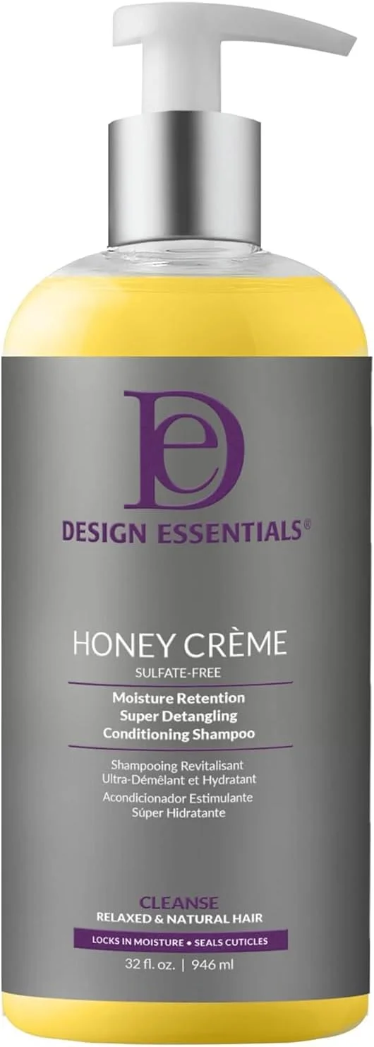 شامپو نرم کننده و باز کننده گره مو دیزاین اسنشیالز مدل Honey Creme Moisture Retention، سفید، 946 میلی لیتر (تک عددی)