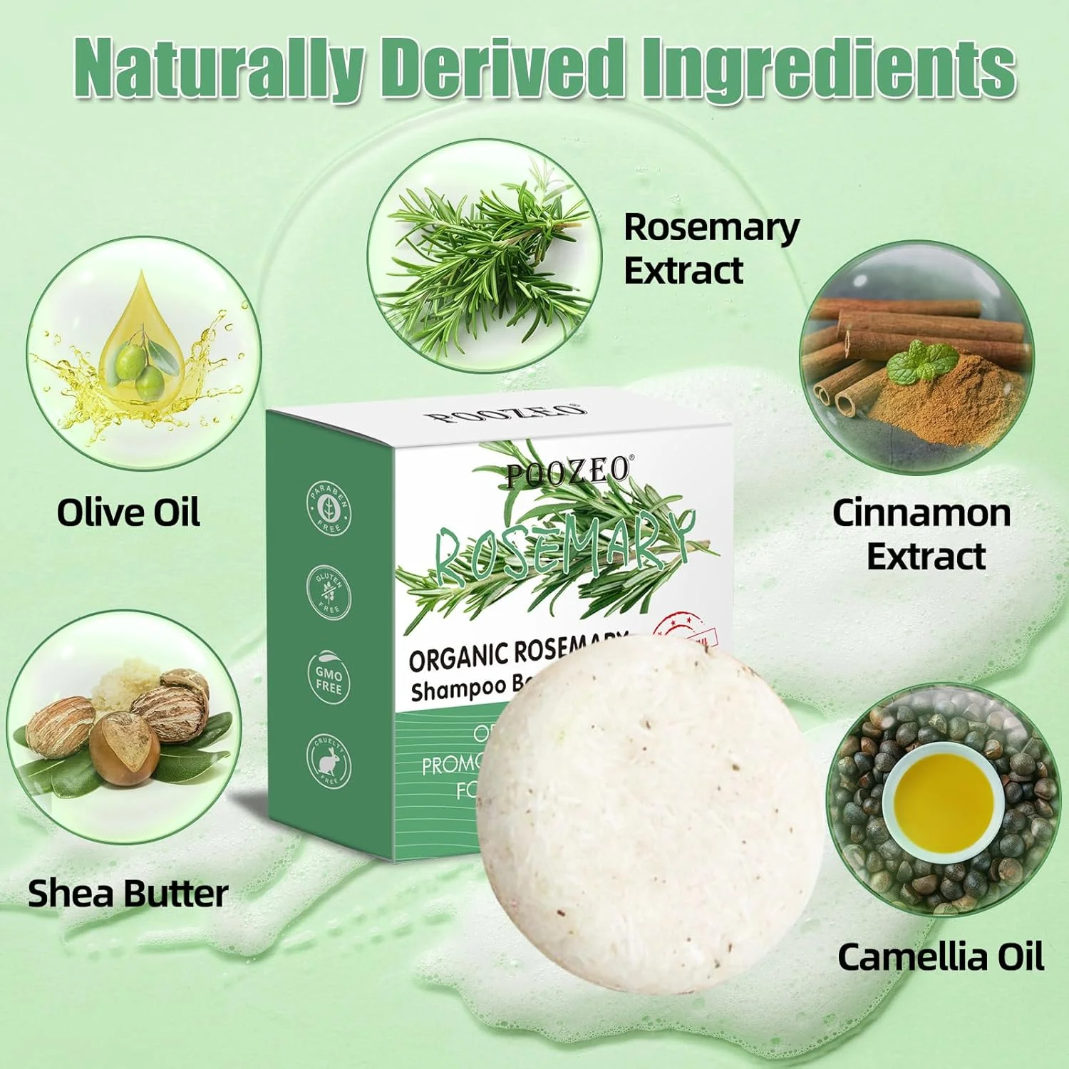 شامپو بار رزماری DBEAUTYM، بسته 2 عددی، پاک کننده عمیق پوست سر، صابون شامپو ضد ریزش مو، کنترل چربی موی ارگانیک، شامپو جامد برای رشد مو، صابون طراوت بخش و آبرسان، هدیه روز مادر