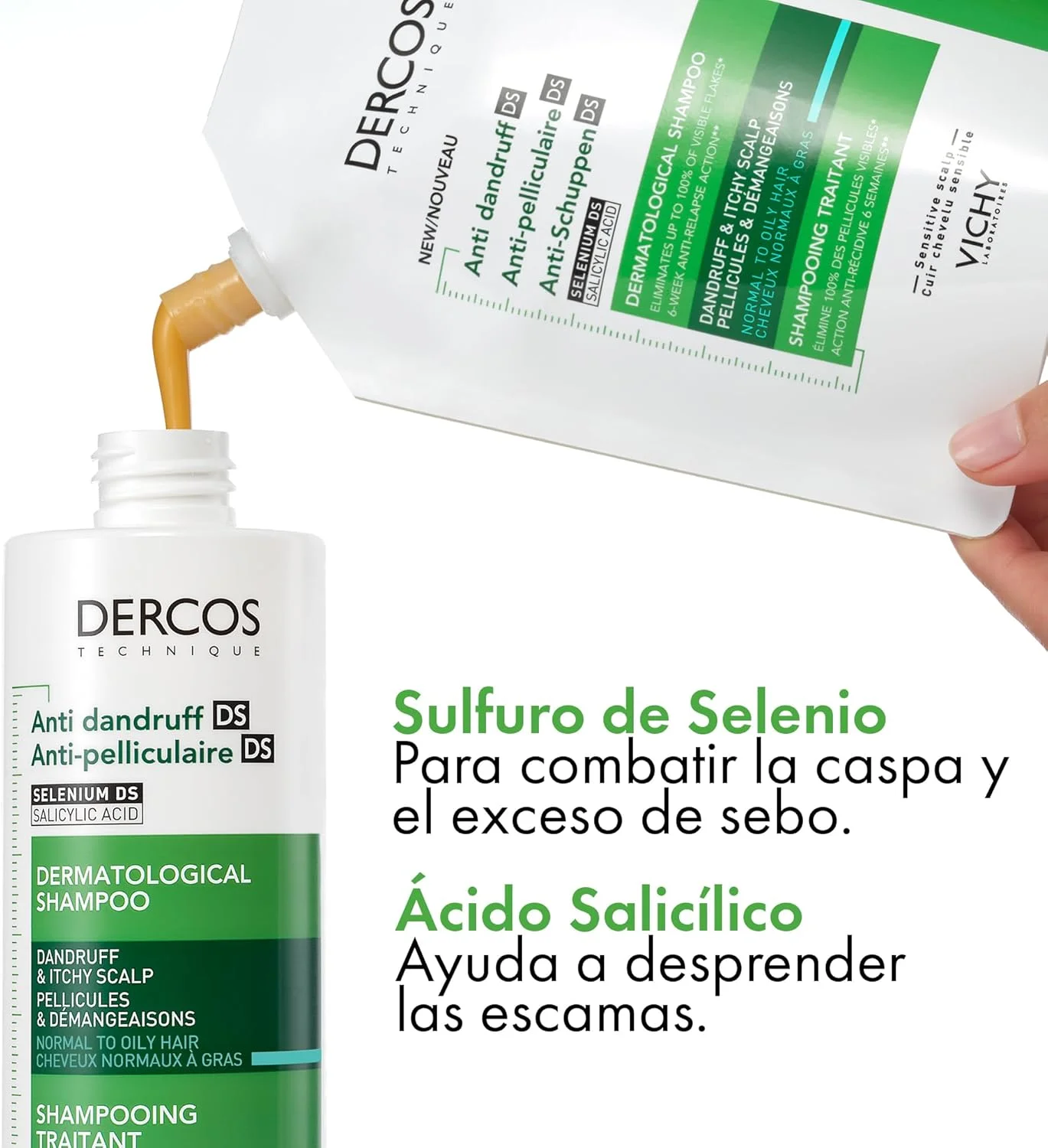 شامپو ضد شوره درکوس مناسب موهای معمولی تا چرب حجم 390 میلی لیتر شامپو ضد شوره درکوس مناسب موهای معمولی تا چرب حجم 390 میلی لیتر