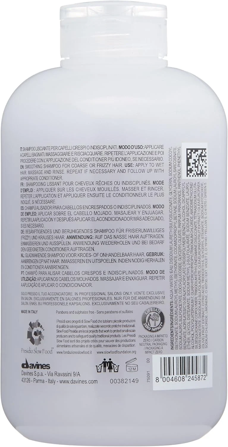 شامپو نرم کننده داوینس LOVE | برای موهای مجعد و وز، موهای فر | محصولات صاف کننده مو با عصاره زیتون | 250 میلی لیتر