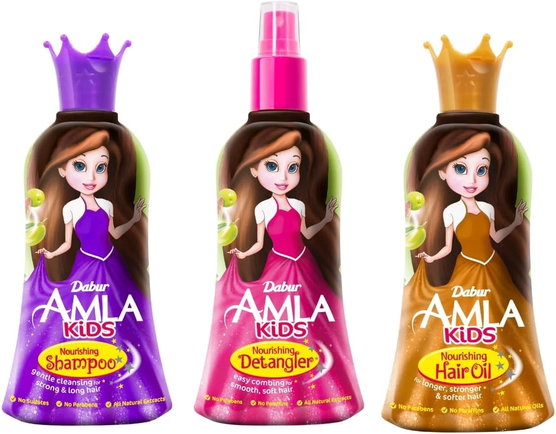 مجموعه سه عددی شامپو، بازکننده گره و روغن موی کودک دابور آملا (3x200ml) | عصاره های طبیعی | مراقبت ملایم برای موهای قوی و بلند | بسته اقتصادی