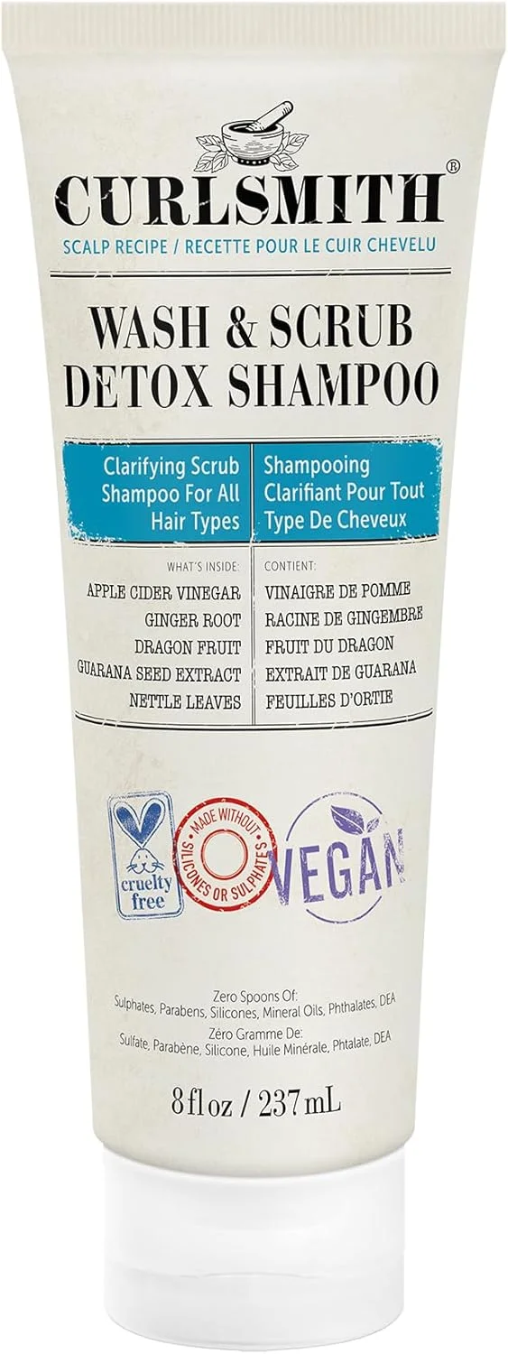 کرل اسمیت - شامپو پاک کننده و اسکراب سم زدای پروبیوتیک - شامپو گیاهی لایه بردار و شفاف کننده برای انواع مو، پوست سر سالم (236 میلی لیتر)