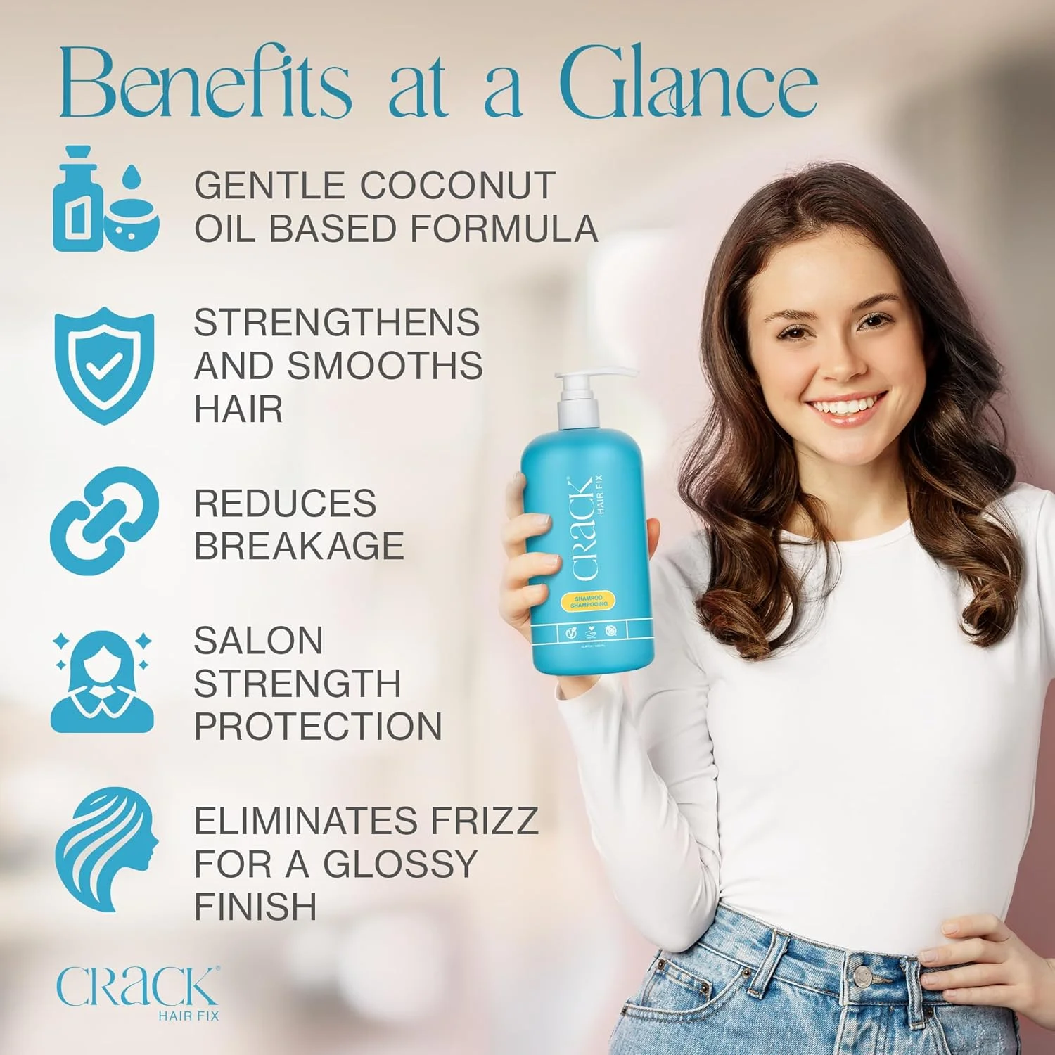 شامپو کرک هیر فیکس Clean & Soaper همراه با پمپ - موها را مرطوب و از خشکی محافظت می کند، به کاهش شکستگی کمک می کند و درخشش جوانی را باز می گرداند (1000 میلی لیتر)