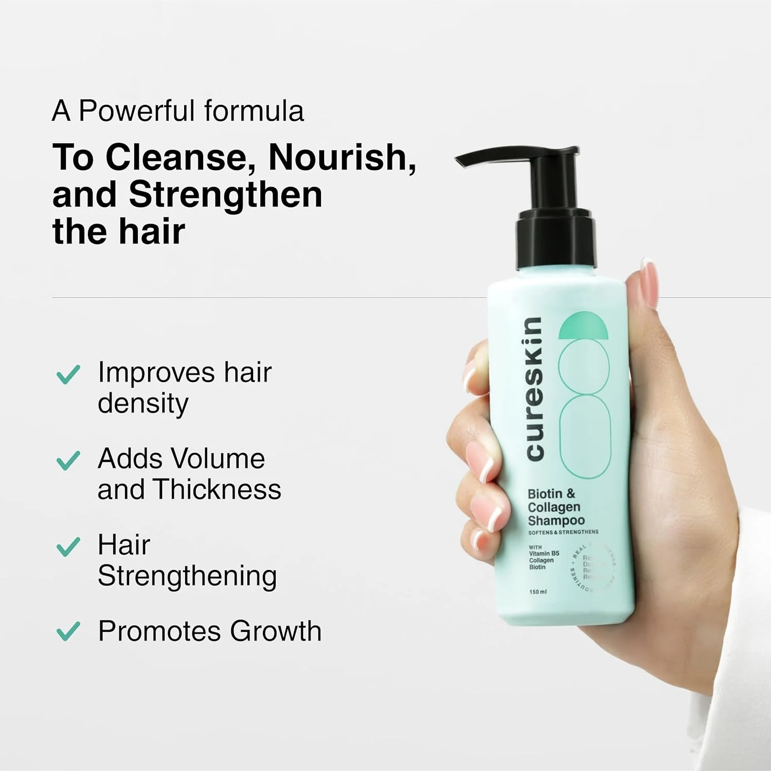 شامپو بیوتین و کلاژن Cureskin حاوی ویتامین B5 و گلیکولیپیدها: تقویت کننده مو، کاهش ریزش مو و ترمیم کننده آسیب دیده (150 میلی لیتر) شامپو بیوتین و کلاژن Cureskin حاوی ویتامین B5 و گلیکولیپیدها: تقویت کننده مو، کاهش ریزش مو و ترمیم کننده آسیب دیده (150 میلی لیتر)