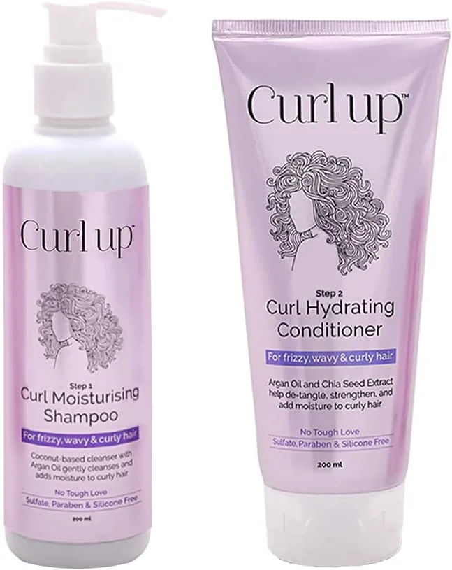 مجموعه شستشوی موی فر شامل شامپو و نرم کننده موی فر - برای موهای خشک، وز، موج دار و فر - بدون سولفات، پارابن و سیلیکون (مجموعه 2 عددی) - 400 میلی لیتر