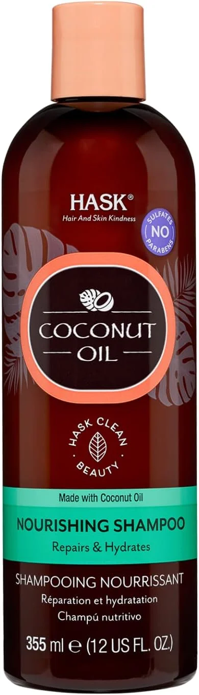 شامپو مغذی روغن نارگیل منوی هاسک 355 میلی لیتر | آبرسان موهای خشک و کدر | فاقد سولفات و پارابن