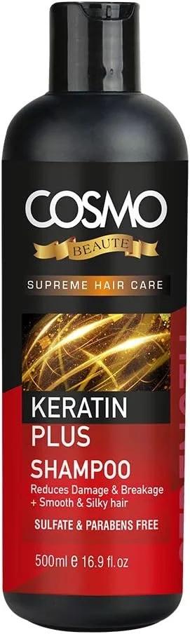 شامپو تقویت کننده مو کراتین پلاس سی دی COSMO DESIGNS Beaute - 500 میلی لیتر، مناسب برای آقایان و بانوان