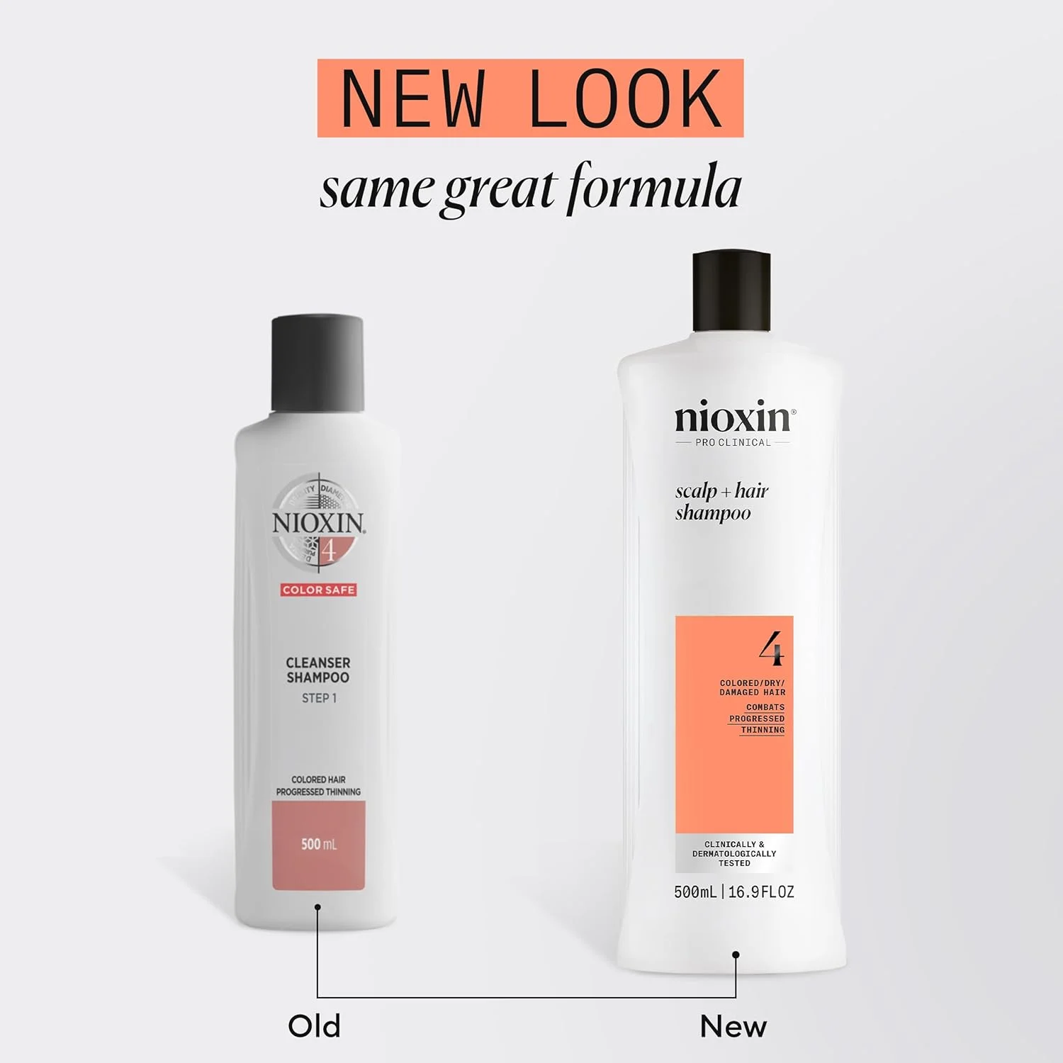 شامپو پاک کننده نیوکسین، سیستم 4 (موی رنگ شده/نازک شدن پیشرفته/موی خشک)، 500 میلی لیتر