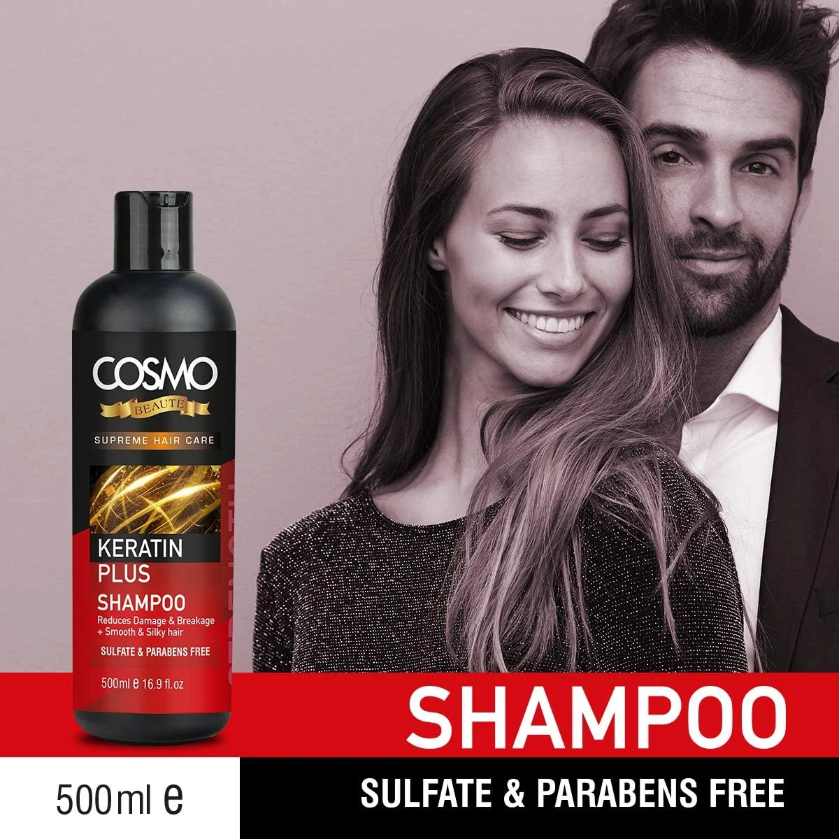 شامپو تقویت کننده مو کراتین پلاس سی دی COSMO DESIGNS Beaute - 500 میلی لیتر، مناسب برای آقایان و بانوان شامپو تقویت کننده مو کراتین پلاس سی دی COSMO DESIGNS Beaute - 500 میلی لیتر، مناسب برای آقایان و بانوان