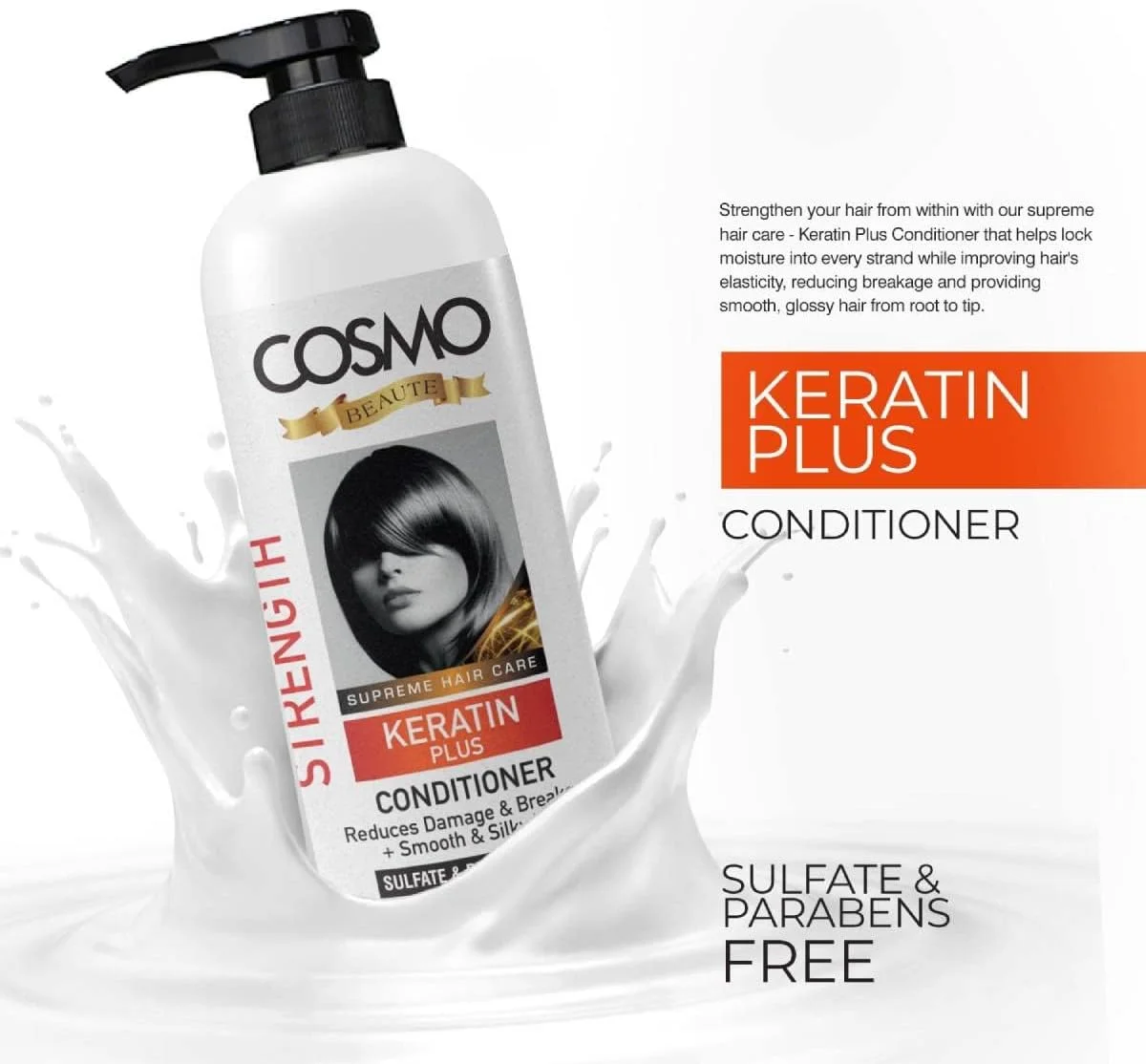 شامپو و نرم کننده کراتین پلاس موی طبیعی CD COSMO DESIGNS Beaute، حجم 1000 میلی لیتر، مناسب آقایان و بانوان، بدون سولفات و پارابن، بسته مراقبت مو 2 در 1، کیت استفاده روزانه