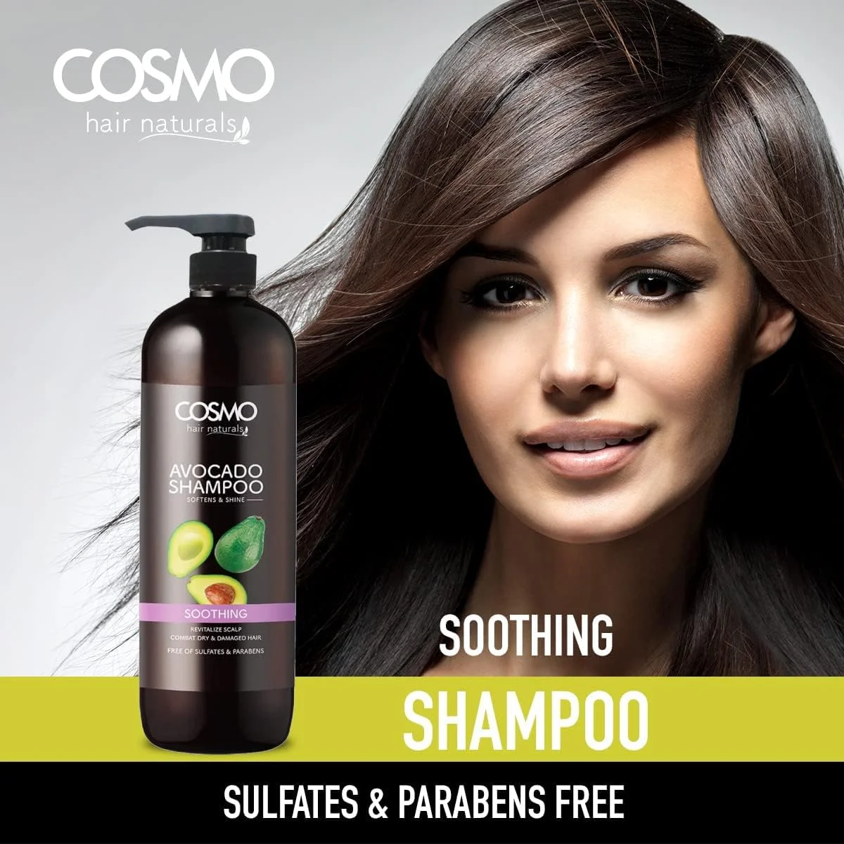 شامپو و نرم کننده تسکین دهنده آووکادو سی دی COSMO DESIGNS، 1000 میلی لیتر، مناسب برای آقایان و بانوان، فاقد سولفات و پارابن، بسته مراقبت از مو 2 در 1، کیت استفاده روزانه