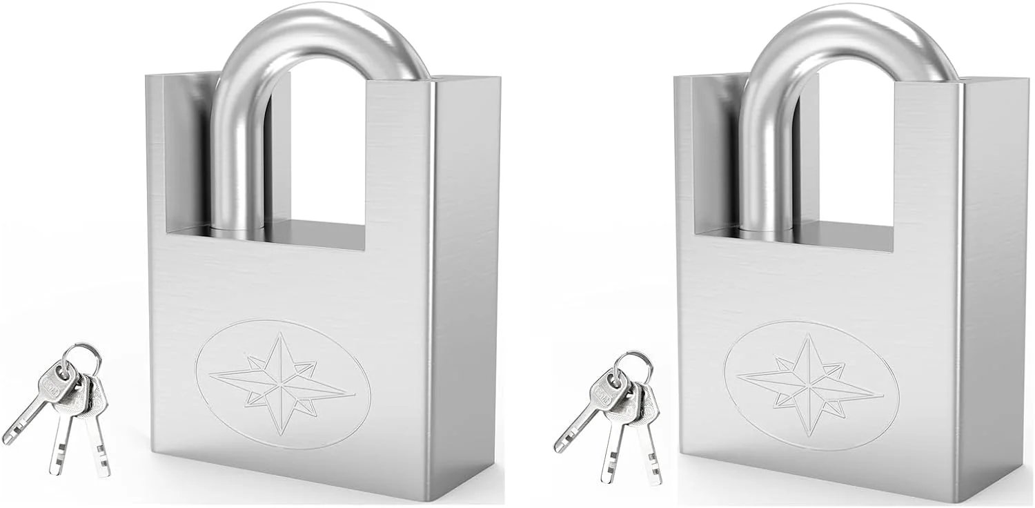 قفل آویز، قفل کلید دار برای استفاده در فضای باز، 2 عدد قفل 60 میلی متری مقاوم در برابر ضربه و برش، قفل ضد زنگ و مقاوم در برابر آب و هوای فضای باز با حلقه 10 میلی متری، قفل امنیتی بالا برای انبار، کانتینر، قفسه باشگاه، گاراژ قفل آویز، قفل کلید دار برای استفاده در فضای باز، 2 عدد قفل 60 میلی متری مقاوم در برابر ضربه و برش، قفل ضد زنگ و مقاوم در برابر آب و هوای فضای باز با حلقه 10 میلی متری، قفل امنیتی بالا برای انبار، کانتینر، قفسه باشگاه، گاراژ