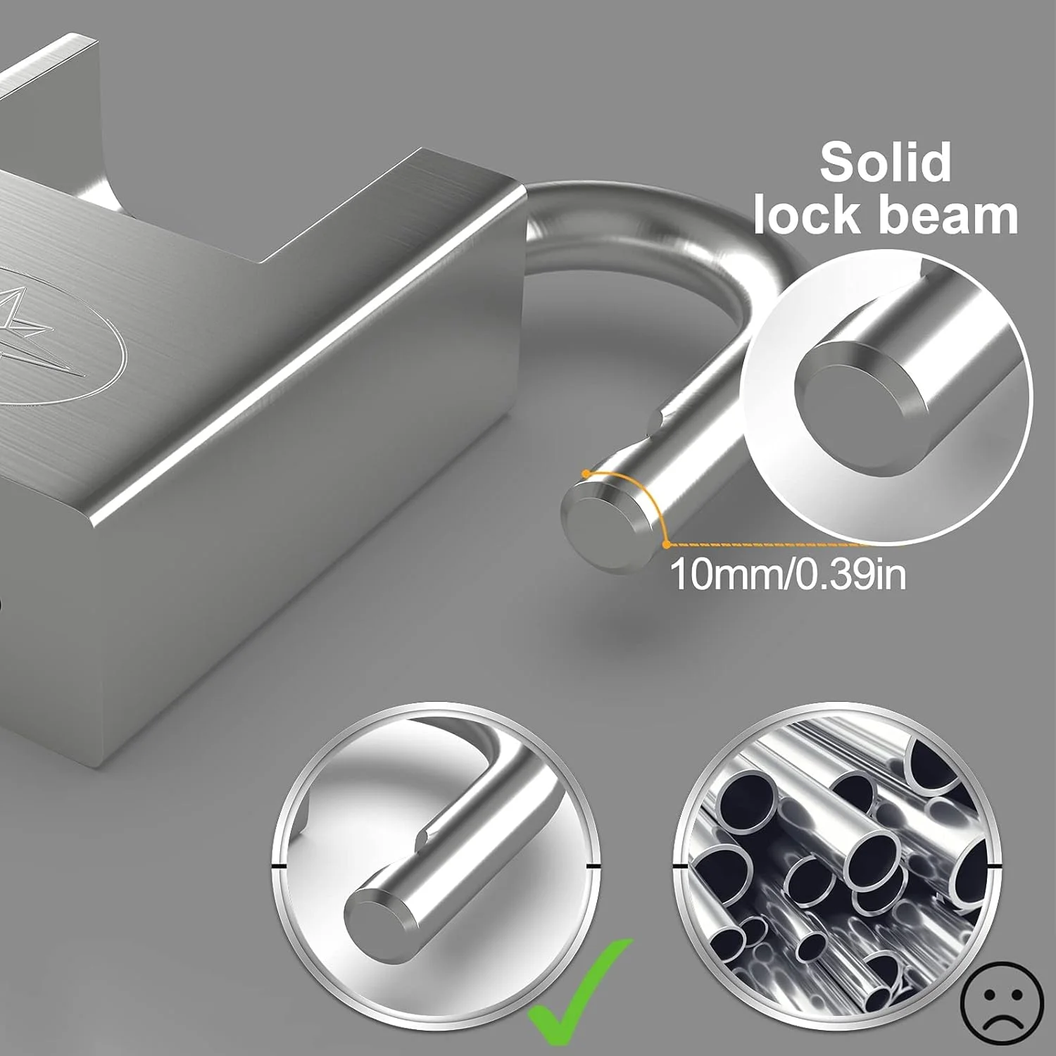 قفل آویز، قفل کلید دار برای استفاده در فضای باز، 2 عدد قفل 60 میلی متری مقاوم در برابر ضربه و برش، قفل ضد زنگ و مقاوم در برابر آب و هوای فضای باز با حلقه 10 میلی متری، قفل امنیتی بالا برای انبار، کانتینر، قفسه باشگاه، گاراژ