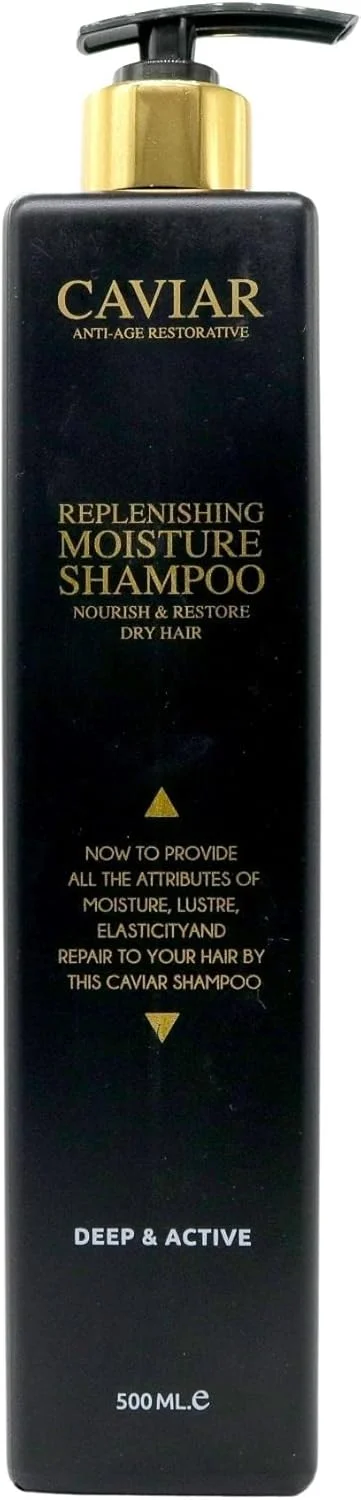 شامپو پروتئین خاویار و کلاژن مو | 500 میلی لیتر - شامپو مغذی و ترمیم کننده با اسیدهای چرب، احیا کننده ساختار مو، ترمیم کننده، فرمول حرفه ای برای استفاده در منزل و سالن