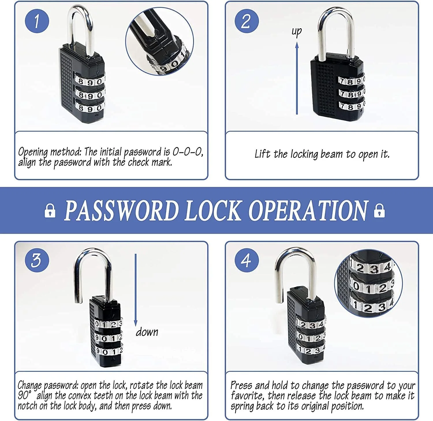 قفل زبانه درب با قفل ترکیبی رمزدار، بست فولادی ضد زنگ 4 اینچی و قفل آلیاژ روی، بست و گیره سنگین برای درب، پنجره، کمد، کشو، قفس حیوانات خانگی، کابینت - بسته 2 عددی قفل زبانه درب با قفل ترکیبی رمزدار، بست فولادی ضد زنگ 4 اینچی و قفل آلیاژ روی، بست و گیره سنگین برای درب، پنجره، کمد، کشو، قفس حیوانات خانگی، کابینت - بسته 2 عددی