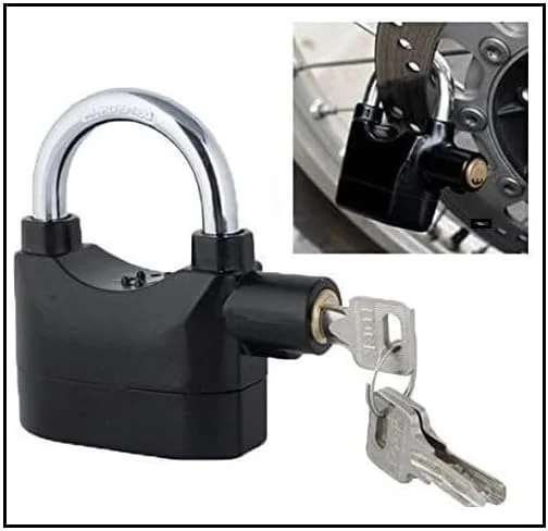 قفل پدال ضد سرقت NTECH با آژیر هشدار هوشمند و حسگر حرکتی برای خانه، دفتر و دوچرخه (مشکی) (2 عدد)