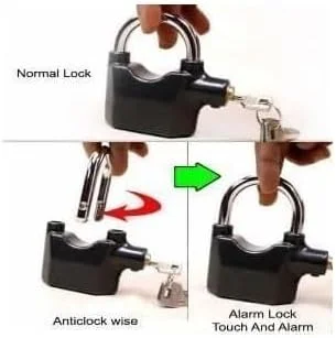 قفل پدال ضد سرقت NTECH با آژیر هشدار هوشمند و حسگر حرکتی برای خانه، دفتر و دوچرخه (مشکی) (2 عدد)