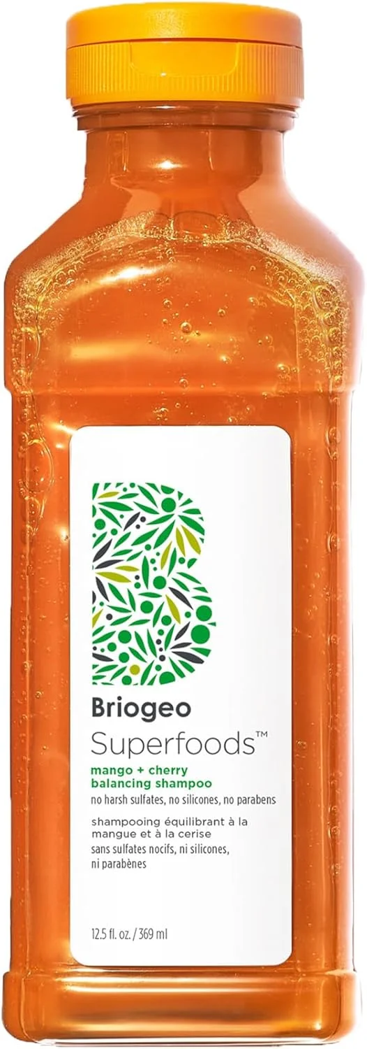 شامپو متعادل کننده چربی و کنترل کننده چربی انبه + گیلاس سوپرفودز بریوجیو | احیا کننده موهای کدر و خشک و متعادل کننده چربی | وگان، بدون فتالات و پارابن | 369 میلی لیتر شامپو متعادل کننده چربی و کنترل کننده چربی انبه + گیلاس سوپرفودز بریوجیو | احیا کننده موهای کدر و خشک و متعادل کننده چربی | وگان، بدون فتالات و پارابن | 369 میلی لیتر