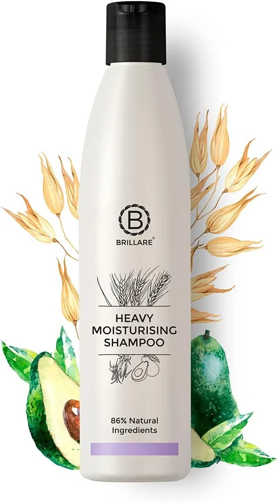 شامپو مرطوب کننده قوی بریلیر، برای موهای وز، خشک و کم تغذیه، 300 میلی لیتر، جوانه گندم و میوه آووکادو، 100% گیاهی، طبیعی، بدون پارابن