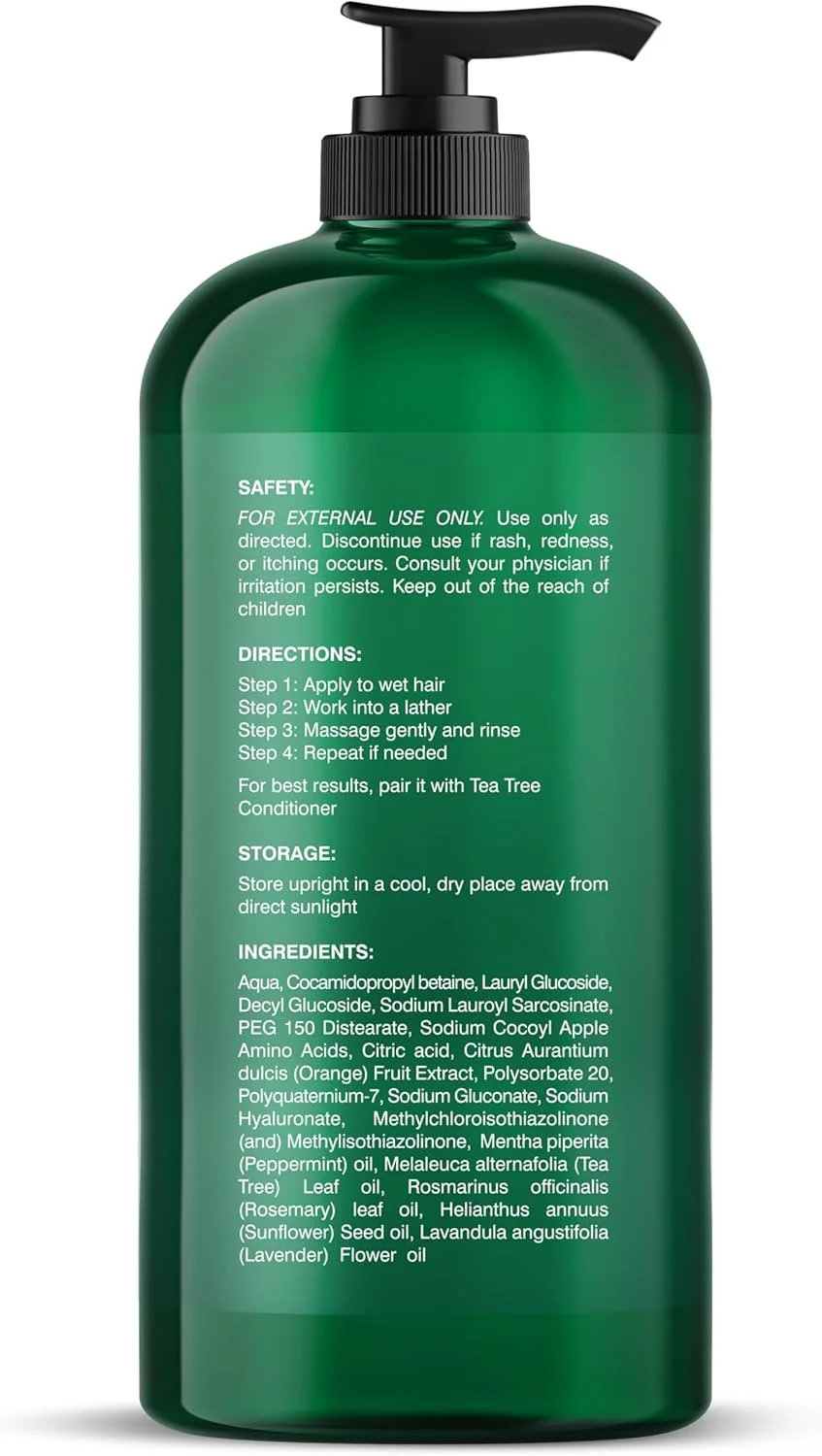 شامپو درخت چای بوتانیک هارت، حاوی ویتامین C، نعناع فلفلی، اسطوخودوس و روغن رزماری، مبارزه با شوره سر و خشکی پوست سر، 473 میلی لیتر