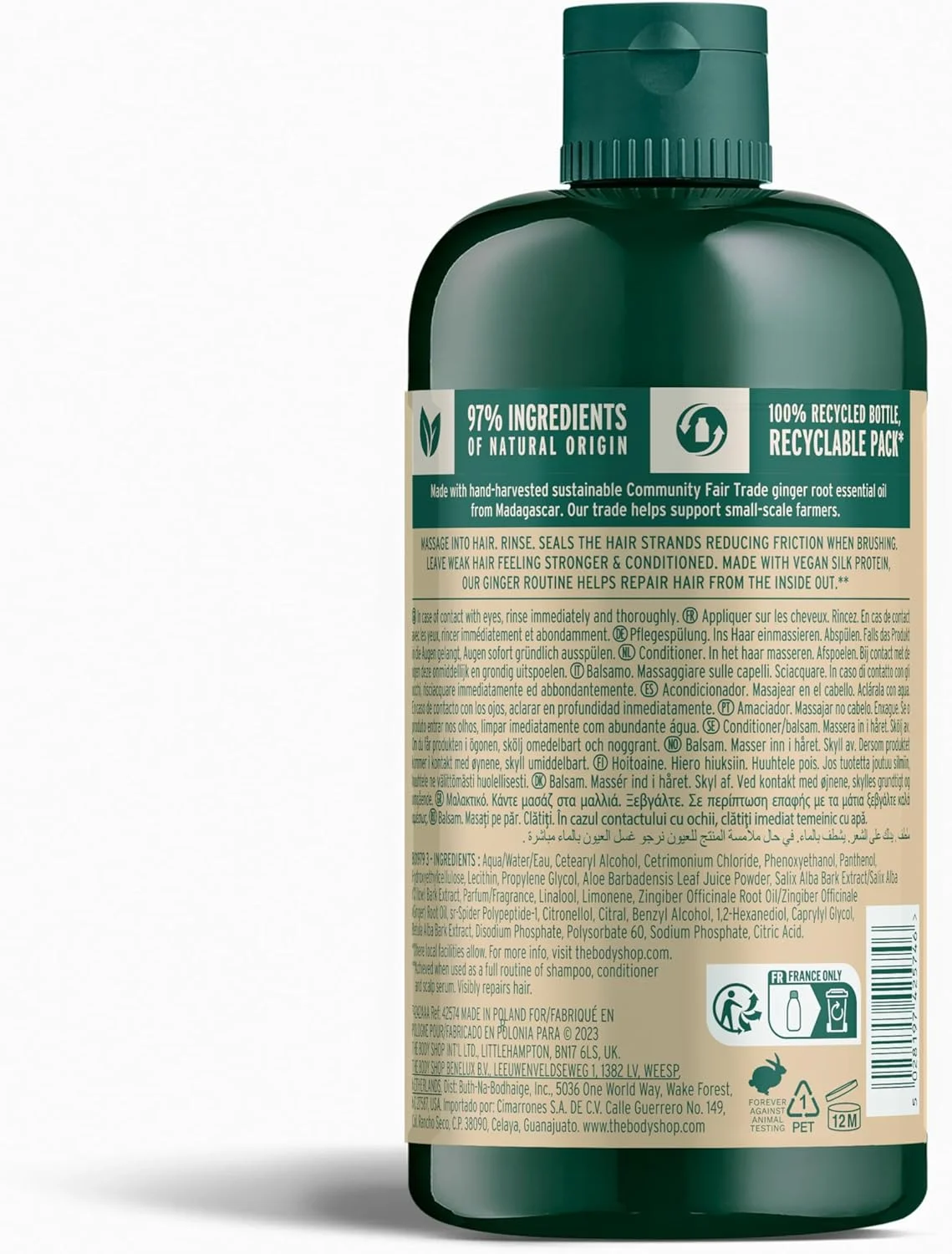 شامپو مراقبت از پوست سر زنجبیلی بادی شاپ - برای پوست سر خشک و پوسته پوسته - حاوی پروتئین ابریشم وگان - 400 میلی لیتر شامپو مراقبت از پوست سر زنجبیلی بادی شاپ - برای پوست سر خشک و پوسته پوسته - حاوی پروتئین ابریشم وگان - 400 میلی لیتر